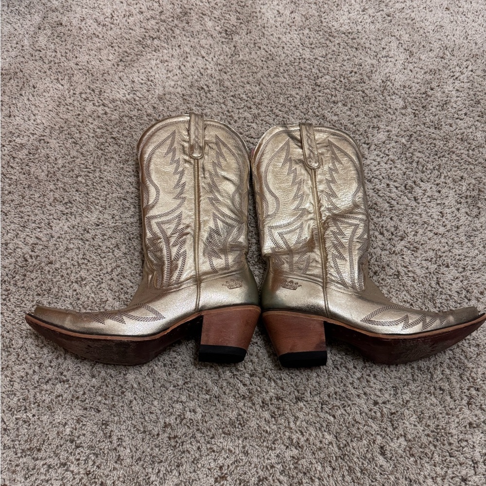 Gold and Silver Ankle Boots - Picture 6 of 11